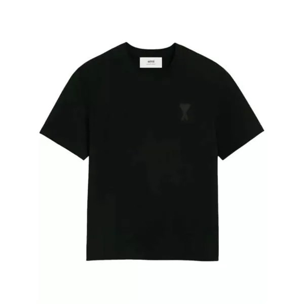 Футболка logo-embossed cotton t-shirt Ami Paris, черный