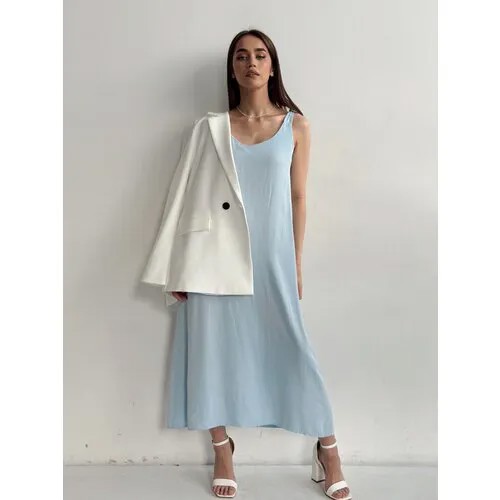 Сарафан AZU_Brand Сарафан женский с завязками MATRESHKA_LOVE, размер 42, голубой