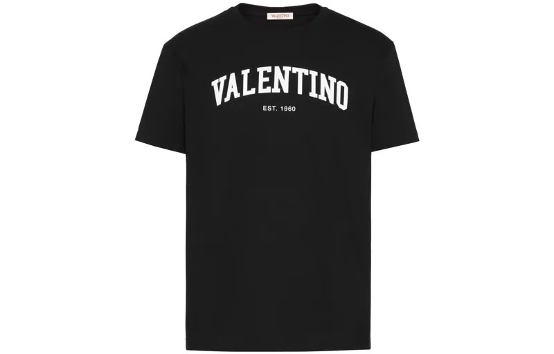 Футболка с круглым вырезом и логотипом Valentino, черный