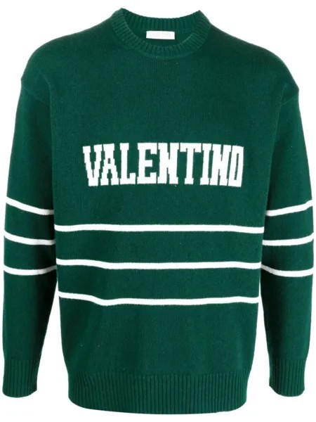 Valentino Garavani джемпер с логотипом, зеленый