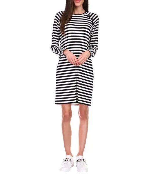 Платье MICHAEL Michael Kors, Stripe Lace-Up Long Sleeve Dress