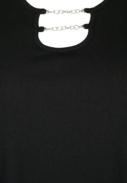 Базовая футболка WITH CHAIN DETAIL Zizzi, черный