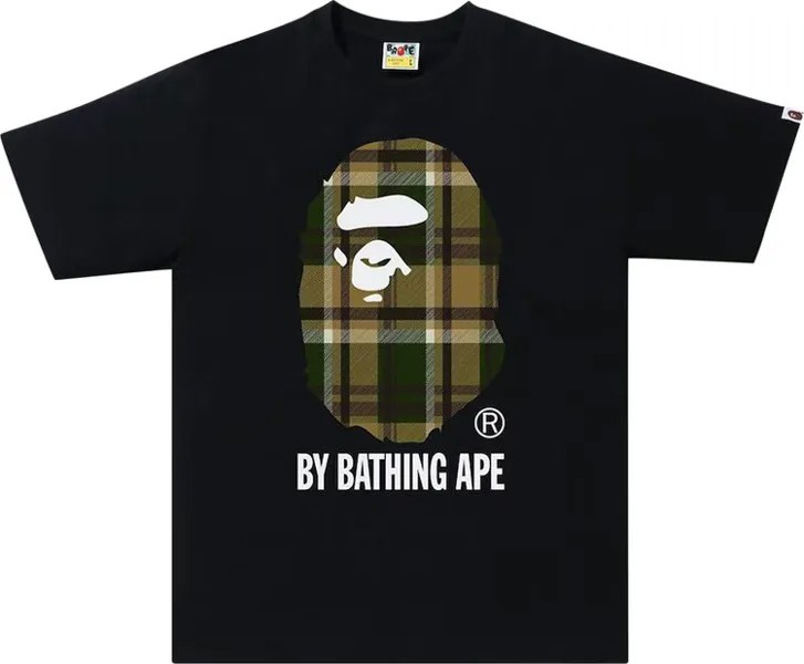 Футболка BAPE Check By Bathing Ape Tee 'Black/Green', черный