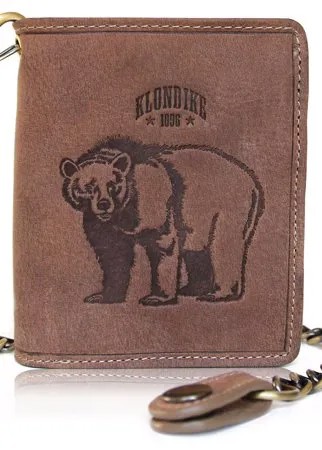 Бумажник Klondike Wayne Bear, коричневый, 10,5x12,5 см