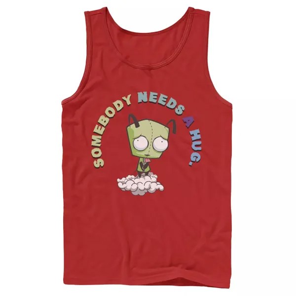 Мужская майка с рисунком Nickelodeon Invader Zim Gir «Кто-то нуждается в объятиях» и «Грустный портрет»