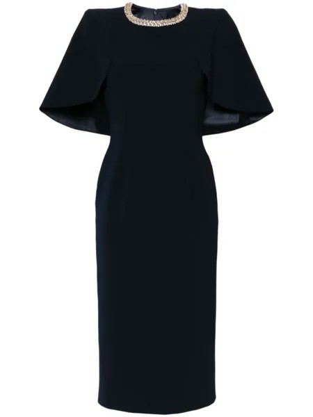 Jenny Packham платье миди Flirtini с кристаллами, синий