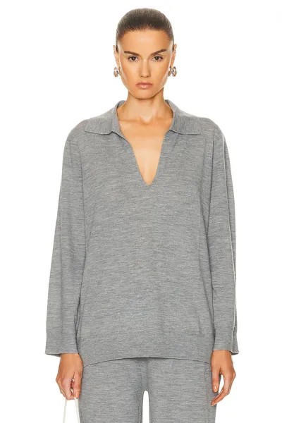 Поло Leset James V Neck Top, серый