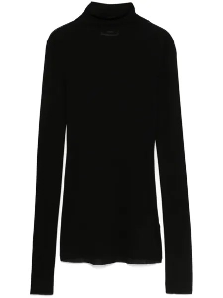 Jil Sander шелковая футболка, черный
