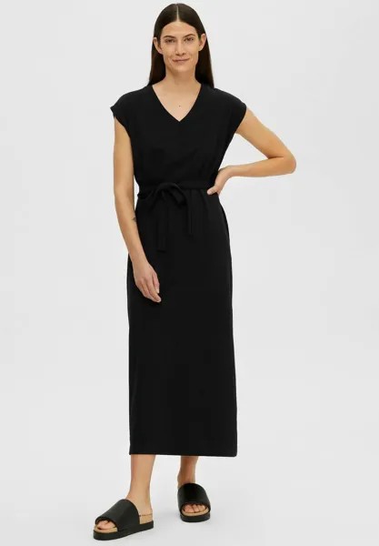 Платье из джерси SLFESSENTIAL V NECK DRESS Selected, черный