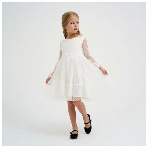 Платье Kaftan, размер 122/128, белый