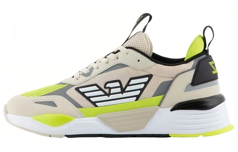 Кроссовки EMPORIO ARMANI Lifestyle Shoes Unisex Low-top Gray/Yellow, серый/желтый