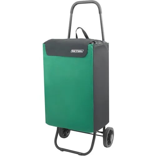 Сумка-тележка тележка для багажа Исток Попутчица СТП12, 45 л, 36х95х27 см, зеленый, черный