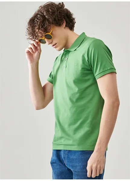 Зеленая мужская футболка с воротником-поло Lee