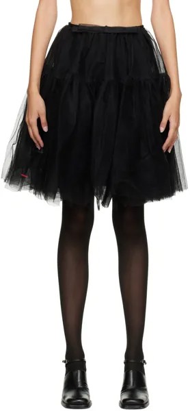 Черная полупрозрачная юбка-миди Shushu/Tong