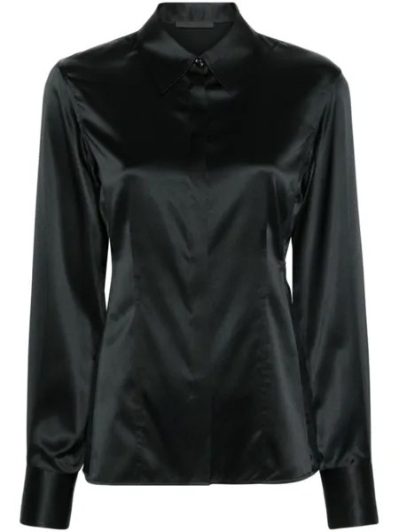 Helmut Lang шелковая рубашка Seamed Slash, черный
