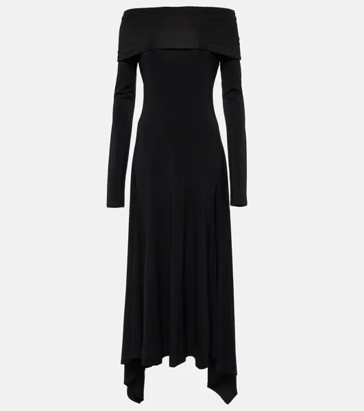 Платье макси Gerla с открытыми плечами Max Mara, черный