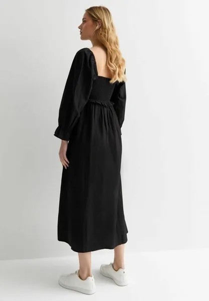 Длинное платье Square Neck Midi New Look, черное
