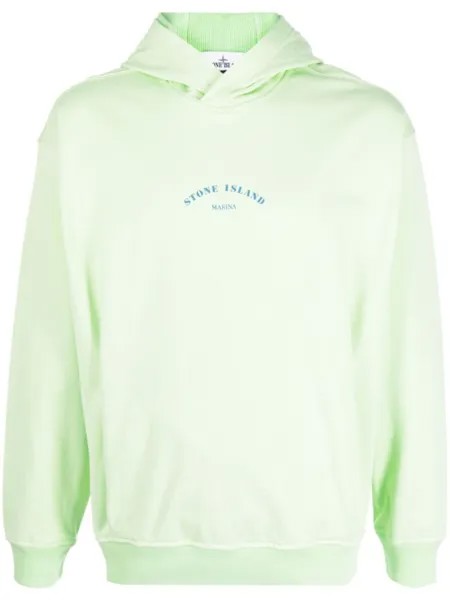 Stone Island худи с логотипом, зеленый