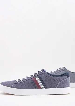 Темно-синие кеды на шнуровке с полосками Tommy Hilfiger-Темно-синий