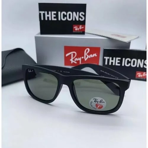 Солнцезащитные очки Ray-Ban RB4165 JUSTIN 601/71 4165, зеленый, черный
