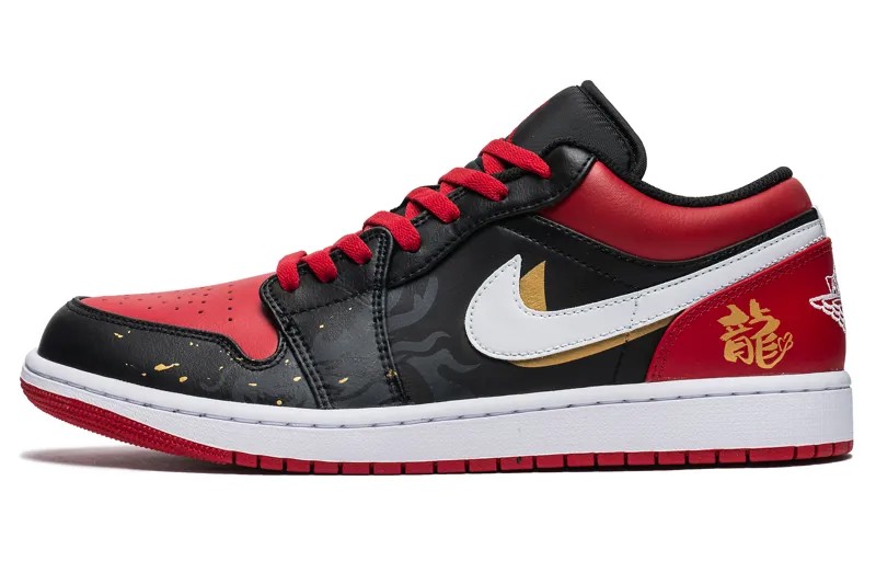 Кроссовки Air Jordan 1 Vintage Basketball Shoes Men Low-top Red/white/black, красный