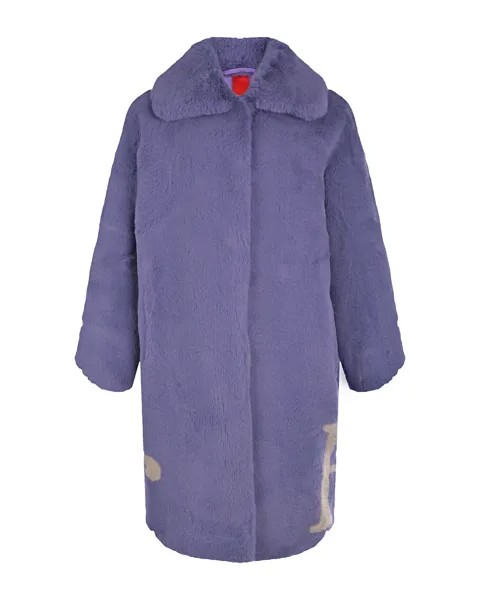 Сиреневое пальто из эко-меха Glox