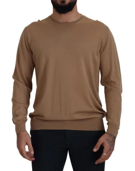 ALTEA Свитер Коричневый шерстяной вязаный пуловер с круглым вырезом IT62/US52/3XL Рекомендуемая розничная цена 300 долларов США