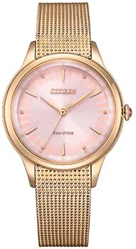 Японские наручные  женские часы Citizen EM0818-82X. Коллекция Elegance