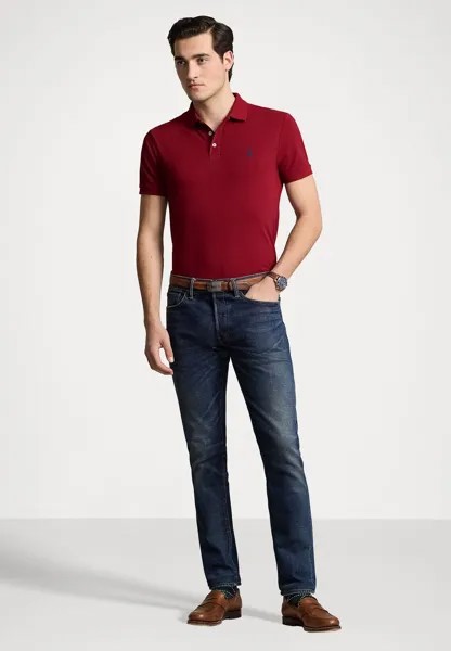 Рубашка поло CUSTOM FIT STRETCH MESH POLO SHIRT Ralph Lauren, темно-красный