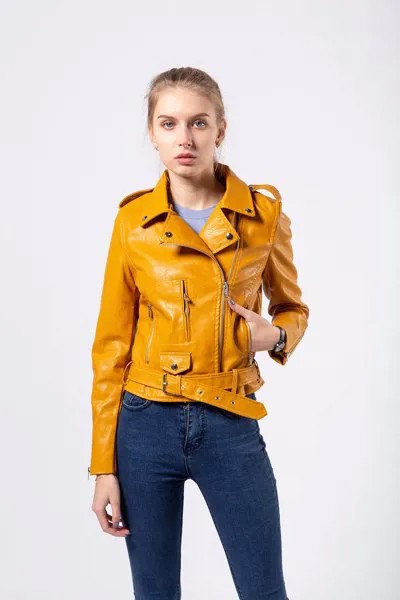 Куртка женская к/з Aftf Basic 1785 (S, Желтый)