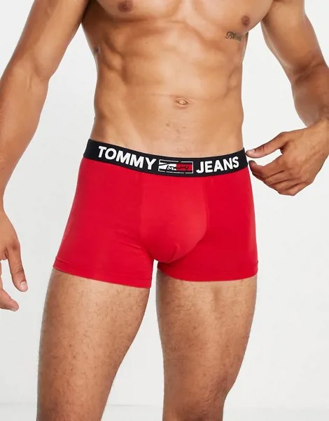 Красные боксеры-брифы с логотипом на поясе Tommy Jeans-Красный