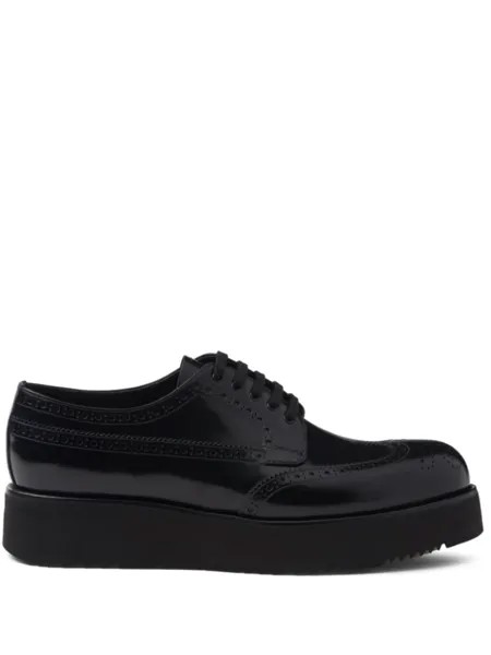 Prada броги из матовой кожи, черный