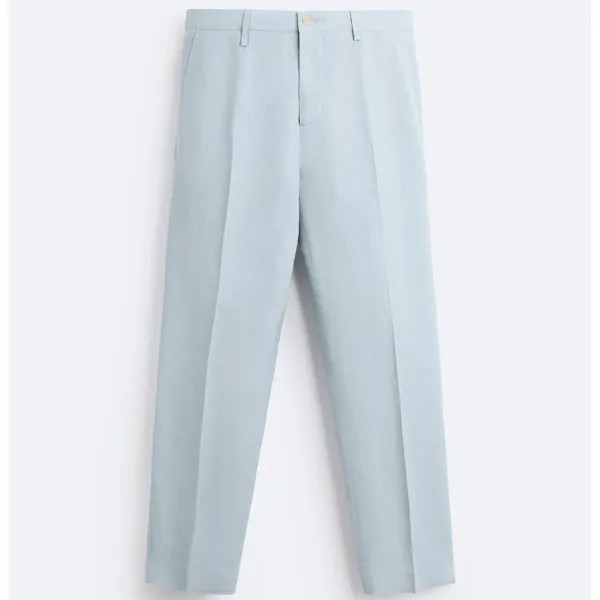 Брюки Zara Linen - Viscose Suit, голубой