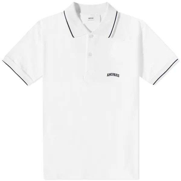 Рубашка поло с логотипом AMI Paris, белый