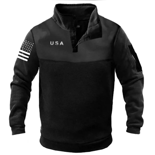 Мужская тактическая толстовка на открытом воздухе с принтом Polar Fleece USA