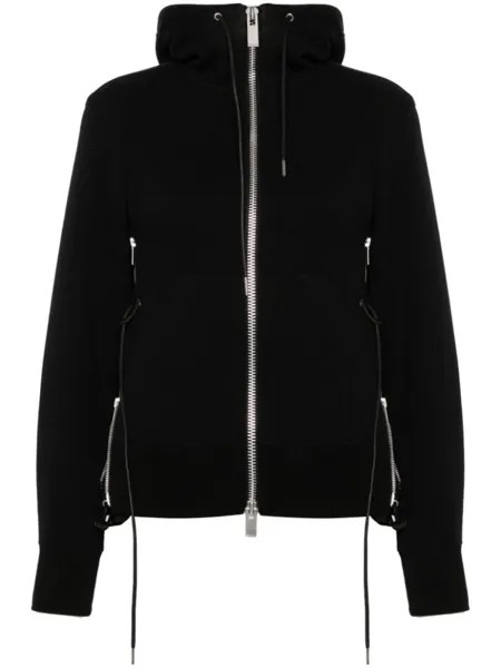 Sacai худи Sponge Sweat на молнии, черный