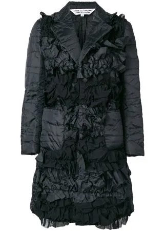Comme Des Garçons Comme Des Garçons длинный пуховик с отделкой из органзы
