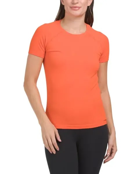 Бесшовная активная рубашка Zaia с короткими рукавами 90 Degree By Reflex, цвет Tangerine