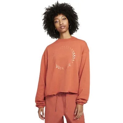 Женский укороченный свитер Nike Sportswear Light Sienna/Healing Orange Icon Clash