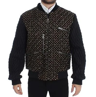 Куртка DOLCE - GABBANA Черное пальто из козьей кожи с пайетками EU48/US38/M Рекомендуемая розничная цена 29200 долларов США