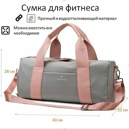 Сумка спортивная  ССЦ-1СР, 26 л, 22х28х43 см, ручная кладь, серебряный