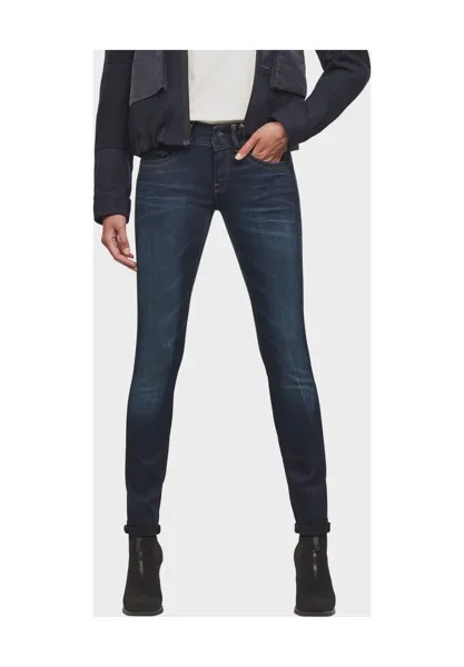 Джинсы Линн, скинни, однотонные, женские G-STAR RAW, цвет Medium Aged