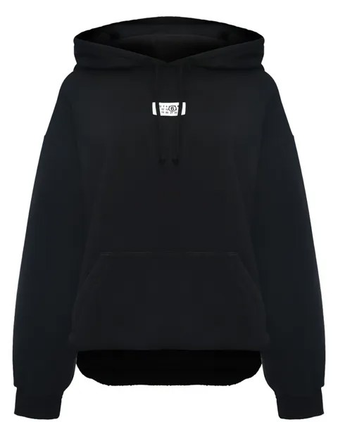 Толстовка-худи с лого, черная MM6 Maison Margiela