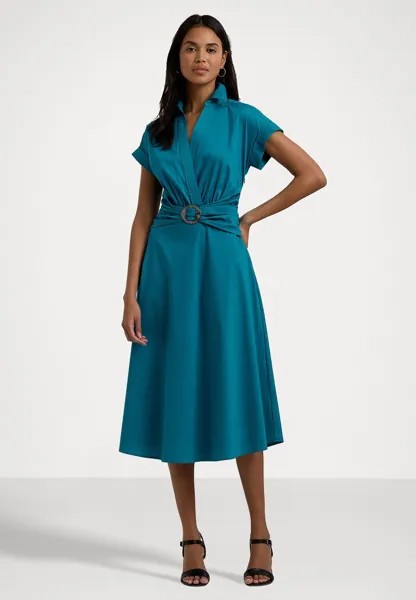 Повседневное платье STRETCH COTTON BLEND SURPLICE DRESS Ralph Lauren, светло-голубой