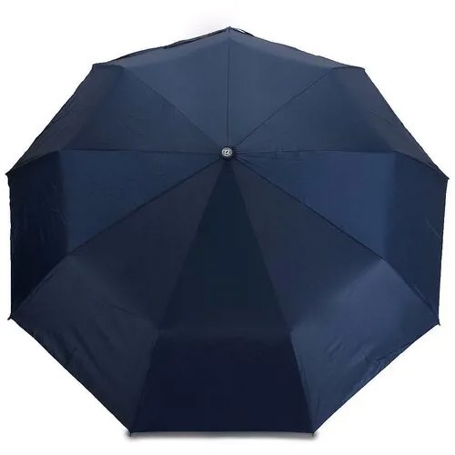Зонт Dolphin, полуавтомат, 3 сложения, купол 100 см., 9 спиц, чехол в комплекте, для женщин, синий