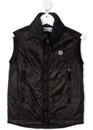 Stone Island Junior жилет с нашивкой-логотипом