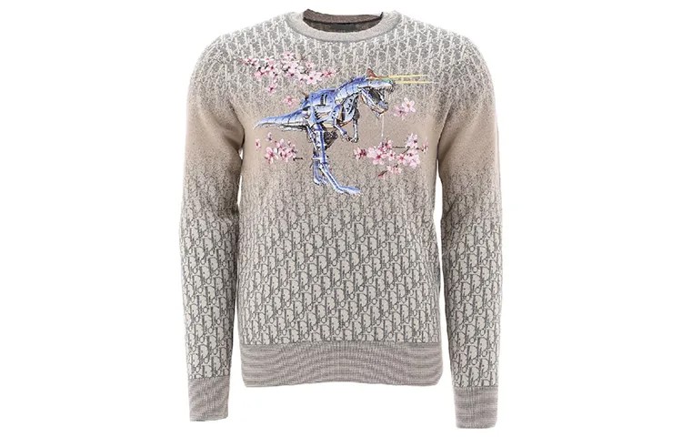 Ежеквартальные новые продукты Кашемировый свитер для мужчин Off White Dior, кремовый