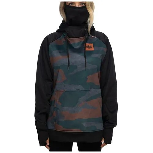 Толстовка сноубордическая, горнолыжная женская 686 bonded red clay waterland camo, размер M