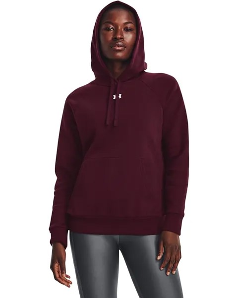 Худи Under Armour Rival Fleece, цвет Dark Maroon/White