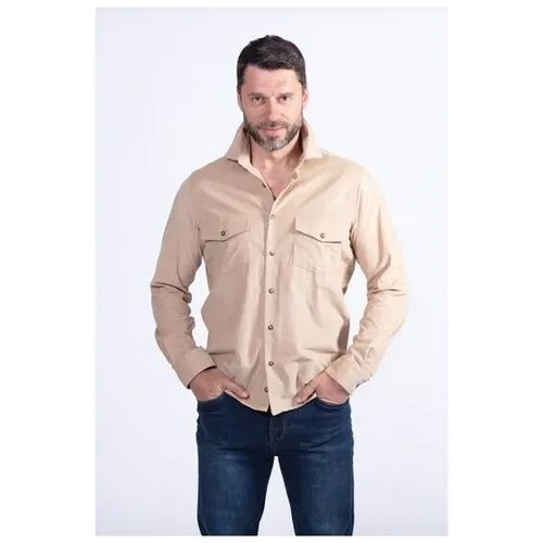 Рубашка мужская вельвет Montana 11043 Beige 3XL XXXL Бежевый